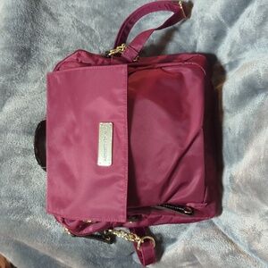 Samantha Brown Luggage Lightweight Crossbody Travel Bag  - Burgundy